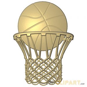 A 3D Relief model of a Basketball going through a hoop