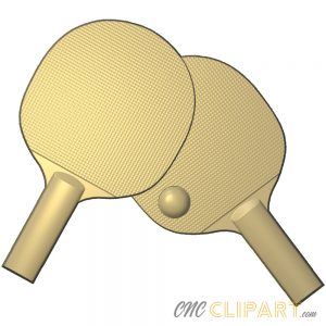 A 3D Relief model of two Table Tennis Bats and Ball