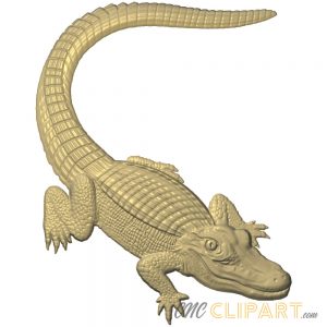 Alligator 3D relief model