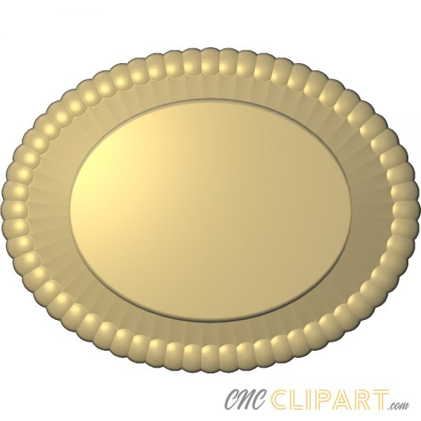 A 3D Relief Model of a circular plaque base surround