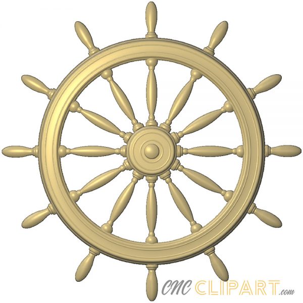A 3D Relief Model of a Wooden Boat Steering Wheel