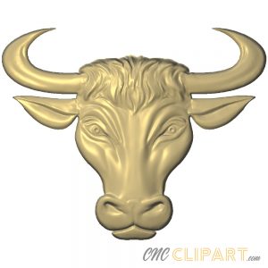 A 3D relief model of a Bull's head