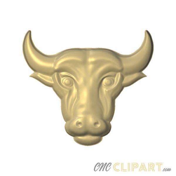 A 3D relief model of a Bulls head