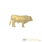A 3D relief model of a Bull in profile