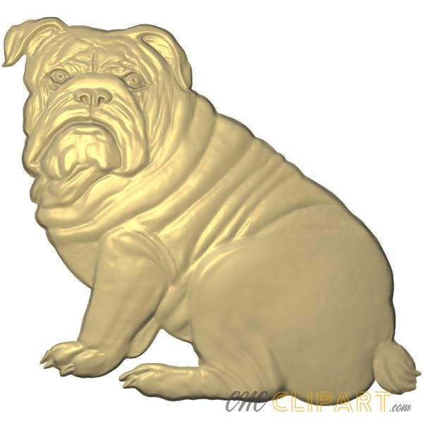 A 3D relief model of a Bulldog