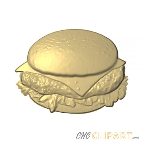 A 3D Relief Model of a juicy Burger in a bun