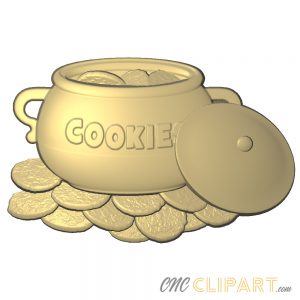A 3D Relief Model of an open cookie jar