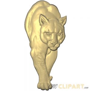 A 3D relief model of a Cougar