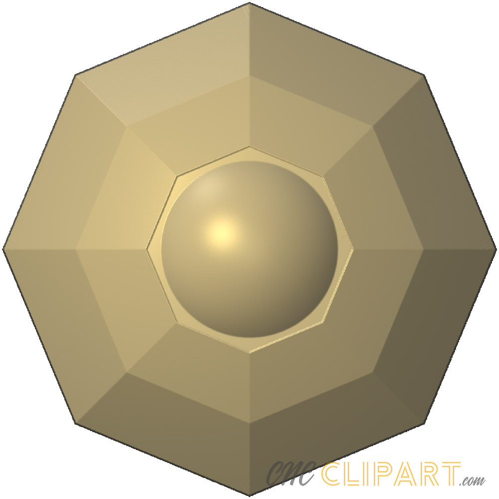 A 3D Relief Model of decorative Octagonal flourish cover