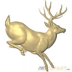 A 3D relief model of a jumping Stag
