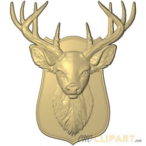 A 3D relif model of a Stag hunting trophy