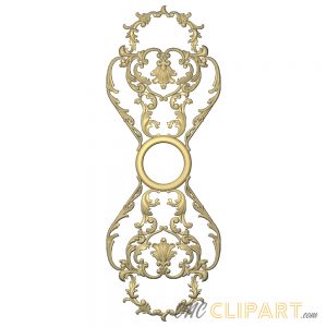 A 3D Relief Model of baroque-style filigree element