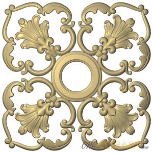 A 3D Relief Model of baroque style filigree element