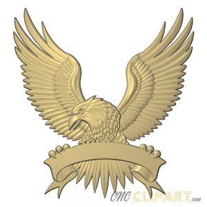 A 3D Relief Model of an Eagle Emblem with Banner