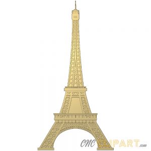 A 3D Relief Model of the Eiffel Tower in Paris