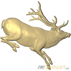 A 3D Relief model of an Elk, jumping. 