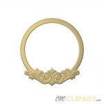 A 3D Relief Model of a flourish frame circular border