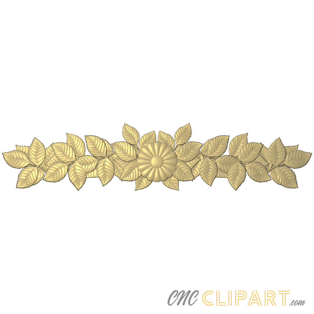 A 3D Relief Model of a Floral centrepiece of flowers and leaves.