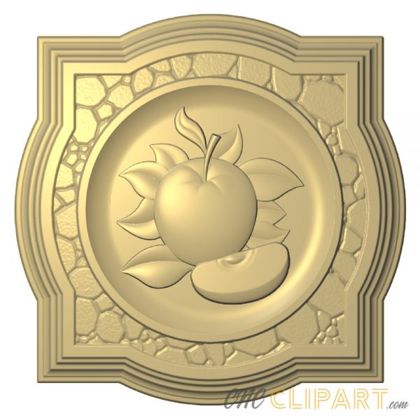 A 3D Relief Model of a framed Apple scene