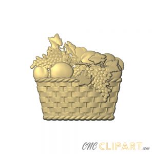 A 3D Relief Model of a fruit basket