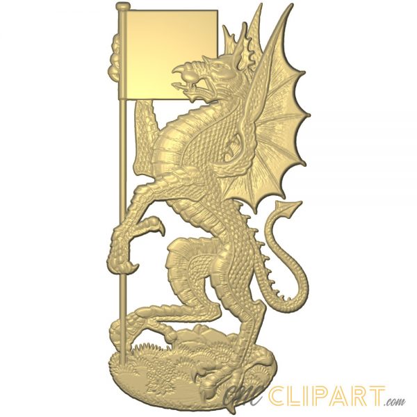 A 3D Relief Model of a Heraldic Dragon