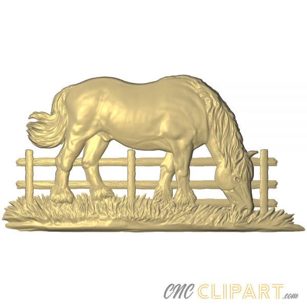 A 3D Relief Model of a grazing horse