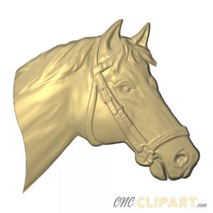 A 3d relief model of a horse head