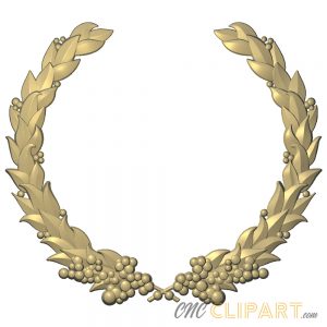 A 3D Relief Model of a leafy wreath
