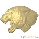 A 3D relief model of a Leopard head