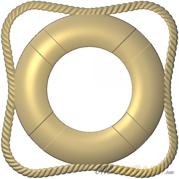 A 3D Relief Model of a Life Preserver ring