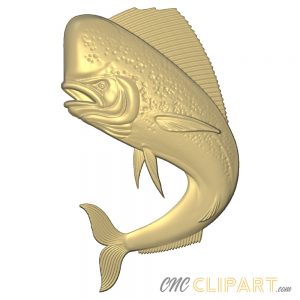 A 3D relief model of a Mahi Mahi fish