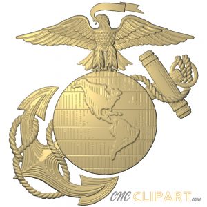 A 3D Relief Model of a Marine Corps Emblem 