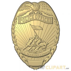 A 3D Relief Model of a US Military Police Badge