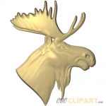 A 3D relief model of a Moose head in profile.