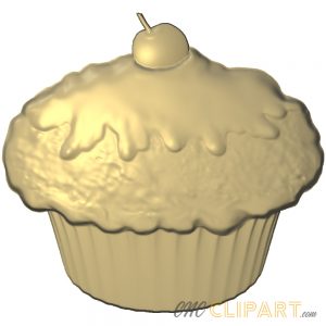 A 3D Relief Model of a Muffin with a cherry on top