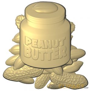 A 3D Relief Model of a Peanut Butter jar and Peanuts