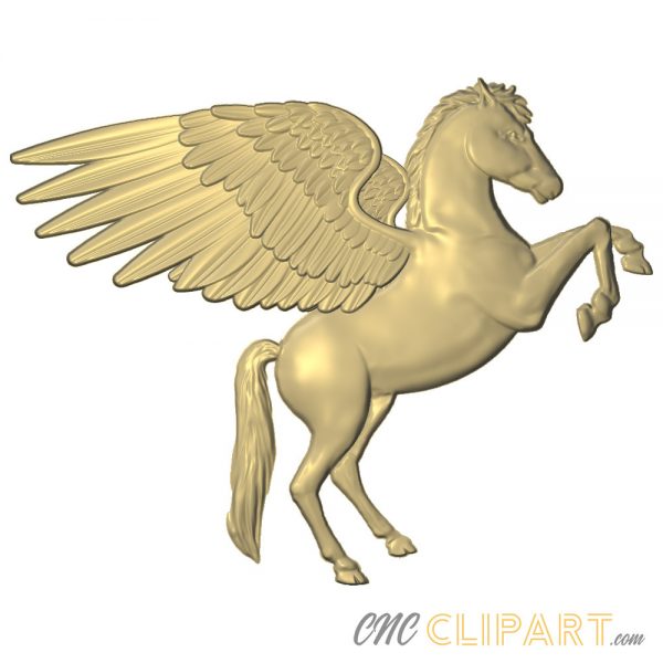A 3D Relief Model of a Pegasus winged horse