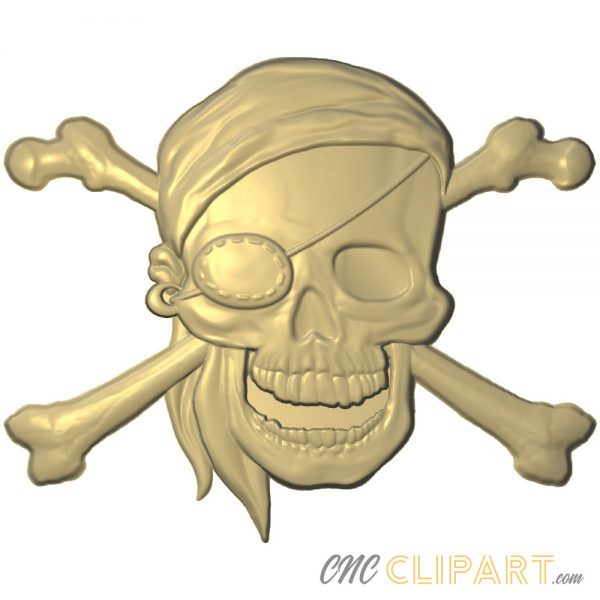 A 3D Relief Model of a Pirate Skull