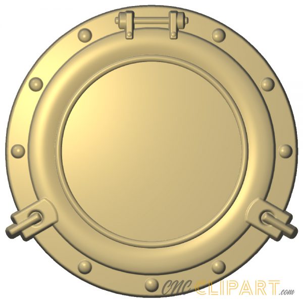 A 3D Relief Model of a blank Porthole Window