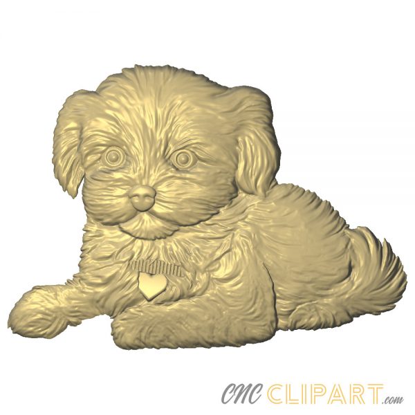 A 3D Relief Model of a cute Puppy Dog