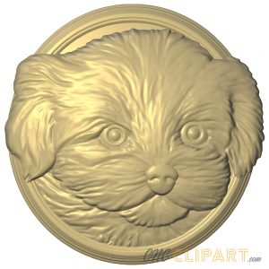 A 3D Relief Model of a cute Puppy Dog head