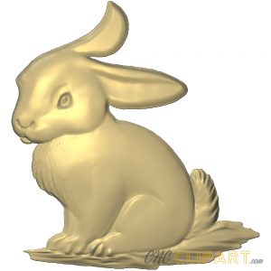 A 3D Relief Model of a sitting Bunny Rabbit