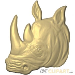 A 3D Relief model of a Rhino head.
