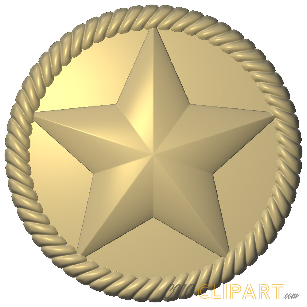 A 3D Relief Model of a Rope and Star Rosette