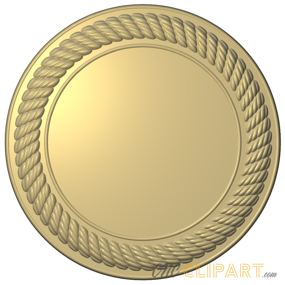 A 3D Relief Model of a circular rope border with plate