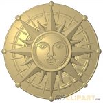 A 3D Relief Model of a Compass Rose or Rose of the Wind