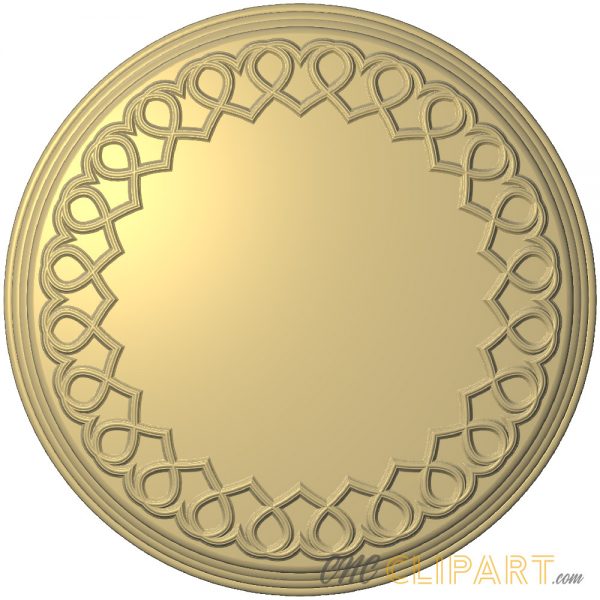 A 3D Relief Model of round plaque/plate