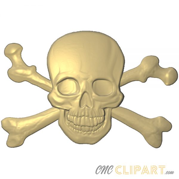 A 3D Relief Model of a Skull and Crossbones
