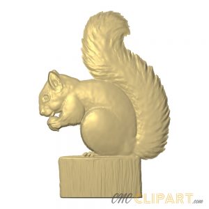 A 3D Relief model of a Squirrel with a Nut