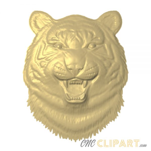 A 3D Relief Model of a Tiger Head
